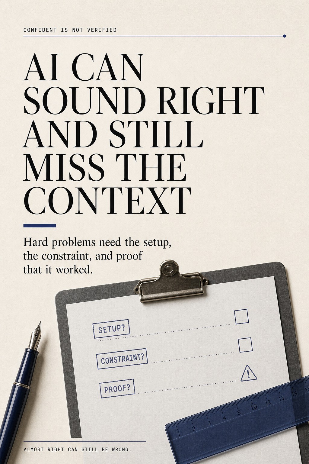 AI can sound right and still miss the context
